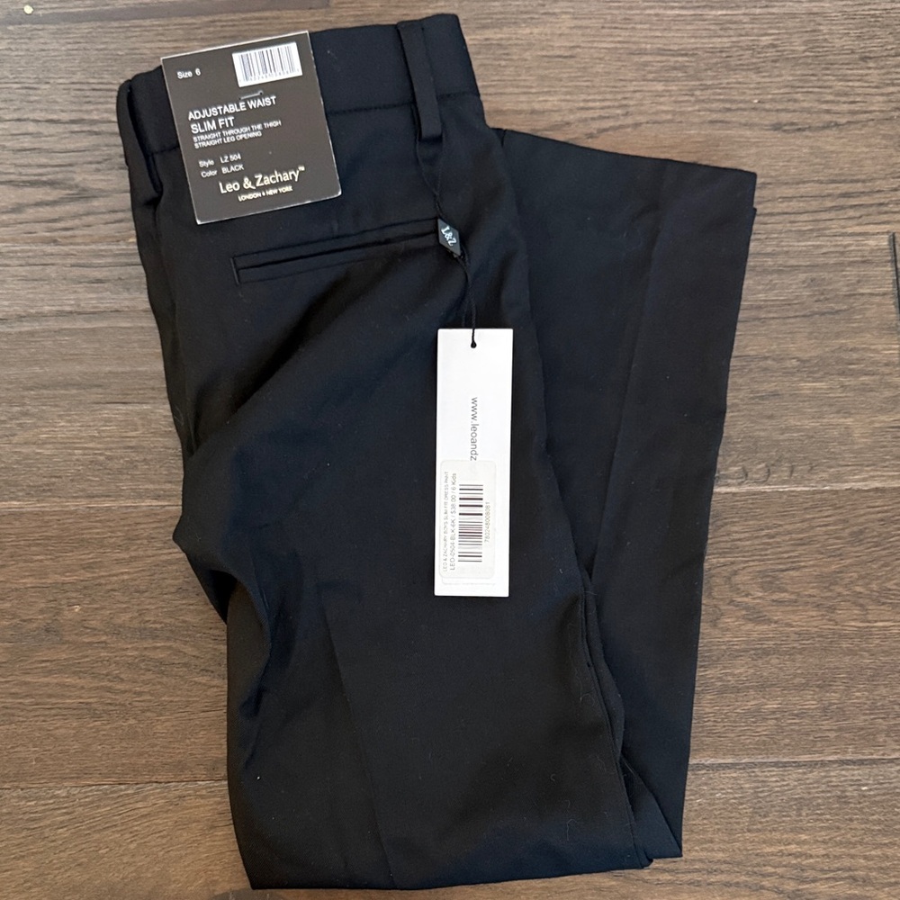Boys Black Slim Dress Pant